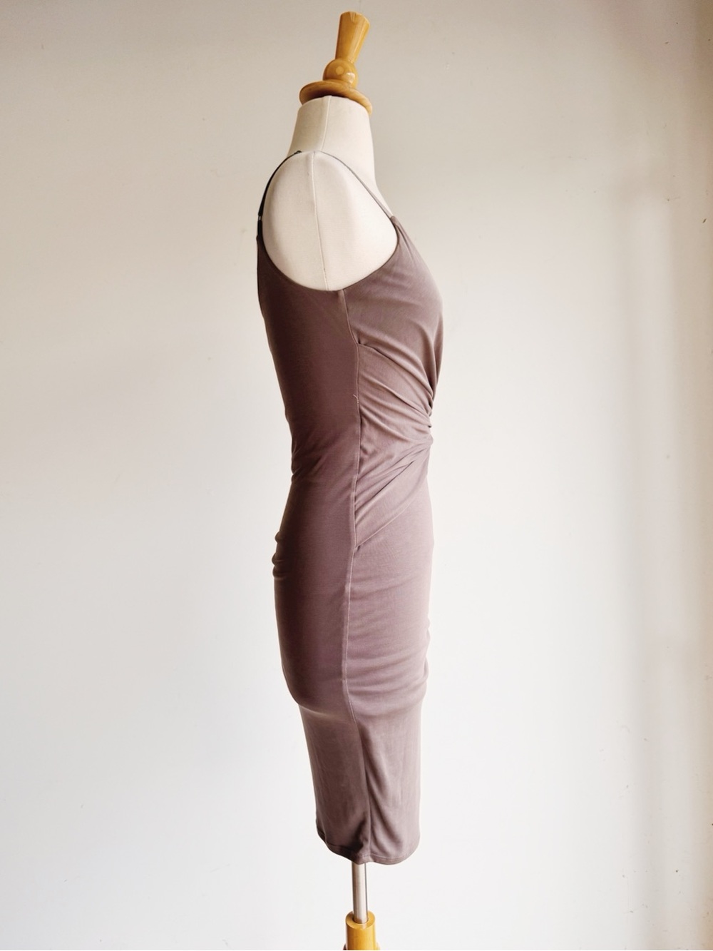 Marciano Los Angeles Taupe Ruched Bodycon Dress XS - Picture 3 of 5